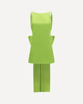 Self Portrait Satin Dress with back bow Female 8