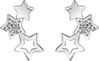 Generic Studs Earrings Silver Women Earring Star Multiple Ear Dangle Hoops (sliver, One Size)