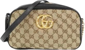Gucci Pre-owned Cross Body Bags, female, Beige, Size: ONE SIZE Pre-owned Canvas Cross Body Bag