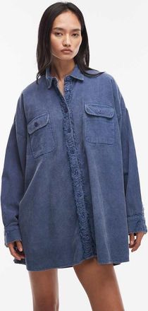 Asos Camicia oversize con tasche blu denim slavato-Nessun colore