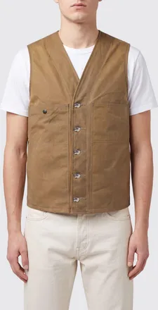 Filson Gilet monopetto in cotone con scollo a V e tasche a toppa