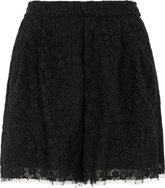Red Valentino Macram&eacute; Kniebroek - Dames - Bermuda - Zwart - XS - Polyester - Korte Broeken