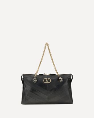 Valentino Garavani Borsa a Spalla Panthea motivo Chevron media Woman UNI