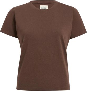 Khaite Tops, Dames, Bruin, L, Emmylou Tee Shirt