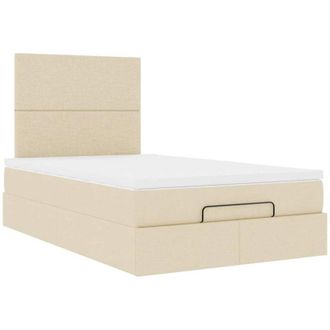 vidaXL Estructura De Cama Otomana Colch&oacute;n Tela Crema 120x190 Cm Vidaxl
