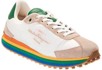 Ferragamo Iggy Suede-Trim Sneaker