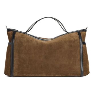 Dsquared2 Weekend Bags, female, Brown, ONE SIZE, Suede Weekend Holdall Bag