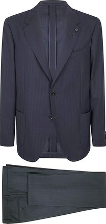 Lardini Roma-Style Pinstriped Suit with Tailored Jacket