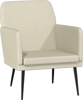 vidaXL Sill&oacute;n De Cuero Sint&eacute;tico Color Crema 61x78x80 Cm Vidaxl