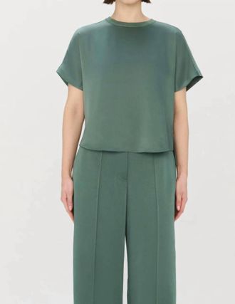 SIMKHAI Addy Short Sleeve Knit Back T-Shirt In Park Slope