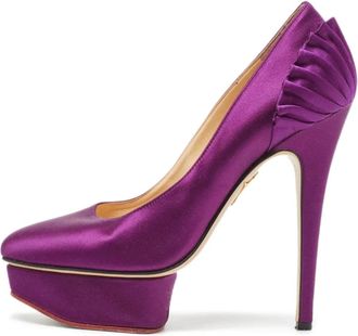 Charlotte Olympia Pumps Paloma in raso 140mm Pre-owned - Viola