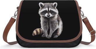 Generic Cute Raccoon Small Womens Crossbody Bags Shoulder Handbag with Adjustable Strap for Travel