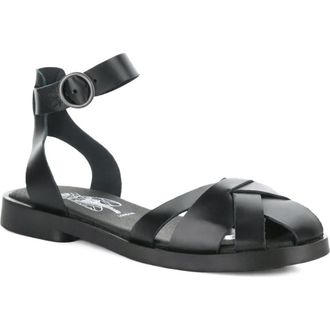 FLY London Alli Ankle Strap Fisherman Sandal in Black at Nordstrom, Size 10-10.5Us