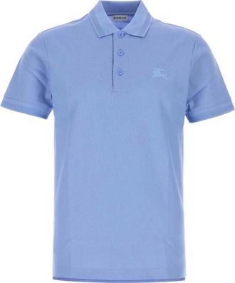 Burberry Light Blue Solid Shirt Collar T-Shirt