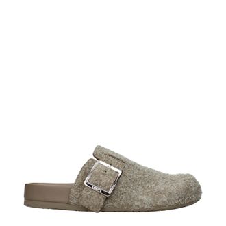 Loewe Ease Clogs And Slide Sandalen Herren Wildleder Gr&uuml;n/Khaki
