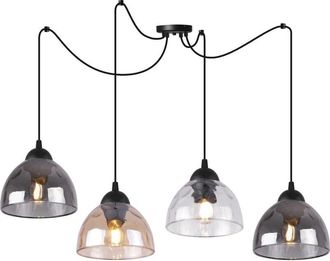 OEM L&aacute;mpara Colgante Ara&ntilde;a Venecia 4 Pantallas Planas Mixtas E27