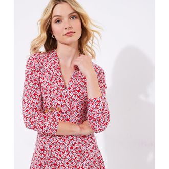 Joe Browns Stretch Knit Asymmetrical Tunic in Americana Ditsy Floral at Nordstrom, Size Medium