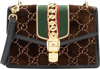 Gucci Gg Velvet Sylvie Small Shoulder Bag (Authentic Pre-Loved)