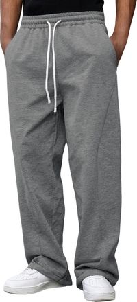 Generic Mens Joggers Sweatpants Elasticated Waist Fleece Lined Tracksuit Bottoms with Pockets Winter Wide Leg Sports Trousers for Gym Running Casual Wear