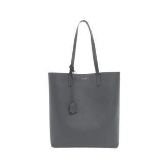 Saint Laurent Pre-owned Tote Bags, female, Gray, Size: ONE SIZE Pre-owned Leather shoulder-bags