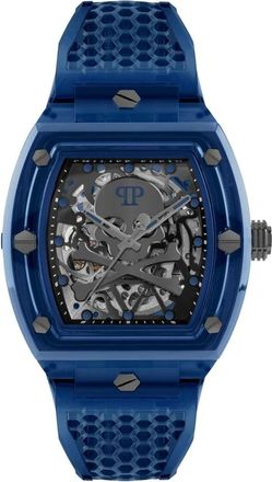 Philipp Plein The $keleton Crystal - Heren - Horloges - Blauw - ONE Size - Nylon - Accessoires