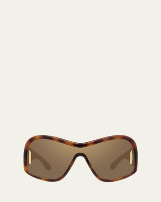 Loewe Anagram Mirrored Acetate Shield Sunglasses