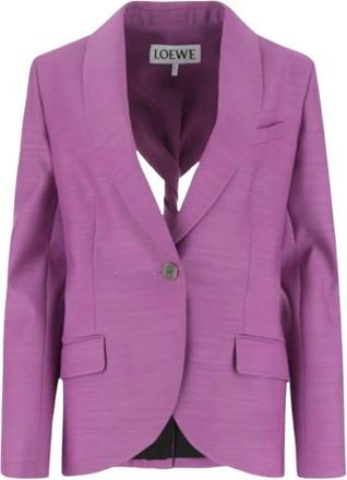 Loewe Purple Wool And Silk Twisted Talo Blazer Size XS