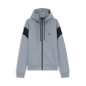 BOSS Regular-fit zip-up sweatshirt in spacer pique