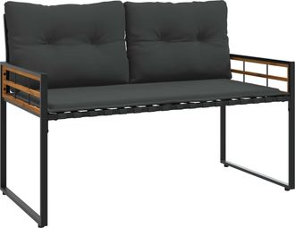 vidaXL Banco De Capa De Madera 114 X 55 X 77 Cm Gris Oscuro Vidaxl