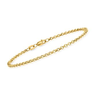 RS Pure by Ross-Simons 14kt Yellow Gold Rolo Chain Bracelet