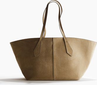 H&M Shopper aus Veloursleder - Beige