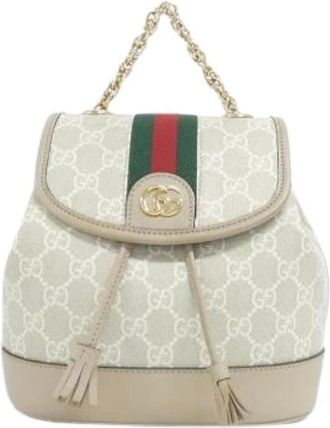 Gucci Pre-owned Backpacks, female, Beige, Size: ONE SIZE Pre-owned Vintage GG Supreme Backpack