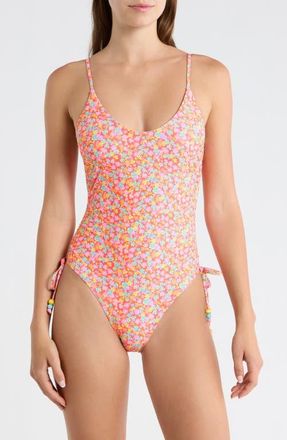 Kulani Kinis Ruched Cinched Tie One-Piece Swimsuit in Bubble Pop at Nordstrom, Size X-Small
