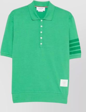 Thom Browne ribbed short-sleeve polo shirt