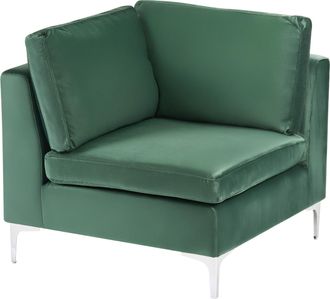 Beliani Beliani - M&oacute;dulo Esquinero De Terciopelo Verde Rinconera Patas Metal Glamour Evja