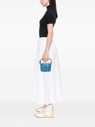 Burberry 2000-2017 Mini House Check Canvas handbag - women - Canvas/Calf Leather/Leather - One Size - Blue