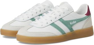 Gola Viper Leather Womens Shoes White/Green Mist/Cerise/Gum : 9.5 B - Medium