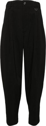 Songzio pleated tapered trousers - men - Rayon/Polyester/Organic Linen/Polyurethane - 44 - Black