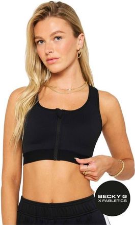 Fabletics Womens Front Zip High Impact Sports Bra in Black at Nordstrom, Size Medium