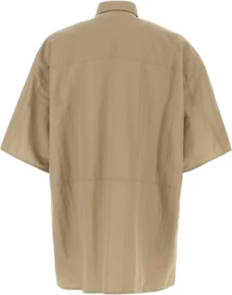 Balenciaga Mens Cappuccino Tech Fabric Oversize Shirt Beige Exterior: Nylon Camicie