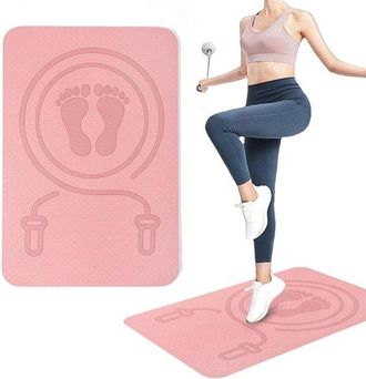 OEM Esterilla De Yoga, Esterilla Deportiva, Esterilla Para Saltar A La Comba 60x40 Cm, Esterilla Antideslizante De Tpe De 8 Mm De Grosor, Azul