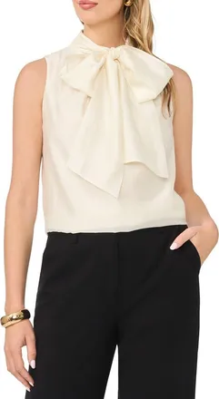 Vince Camuto Tie Neck Sleeveless Top in Toasted Ivory at Nordstrom, Size Xx-Large
