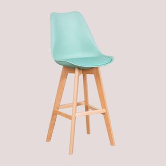 Sklum Pack De 4 Taburetes Altos 75 Cm Con Coj&iacute;n En Polipiel Nordic Sklum