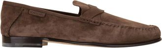 Tom Ford Fluwelen loafers - Heren - Schoenen - Bruin - Maat: 43 EU Leer
