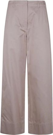 Max Mara Unico Wijde Broek - Dames - Wijde Broeken - Beige - S - Katoen - Broeken