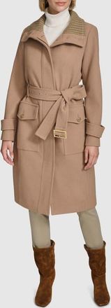 Andrew Marc Scout Wool Blend Trench Coat in Camel at Nordstrom, Size X-Large