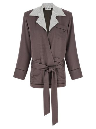 The Attico Brown Striped Blazer