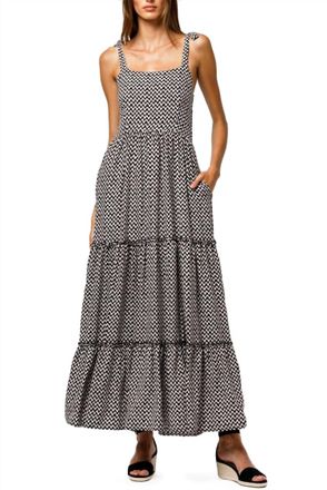 Beachgold Alba Maxi Dress In Black Multi
