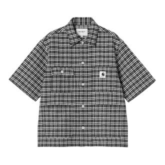 Carhartt Work in Progress S/S Michigan Shirt - male - Carhartt Wip - Short Sleeve Shirts - Gray - XS - Shirts