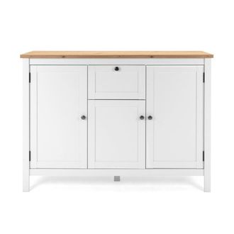 Calicosy Aparador 3 puertas 1 caj&oacute;n 120 cm - Acabado blanco y madera
